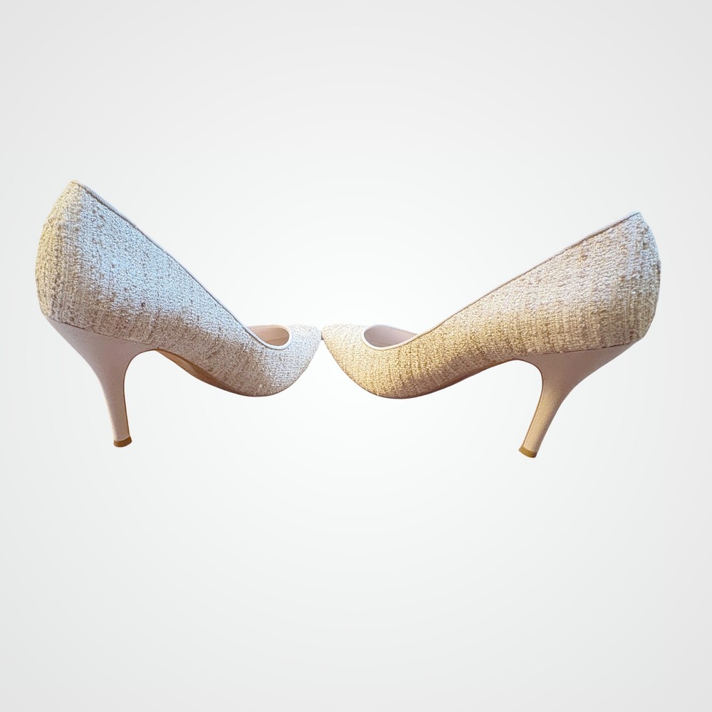 Nine West Fifth Pumps Women 10.5 Natural Multi Excellent Tweed Pointed Stiletto - Picture 7 of 12